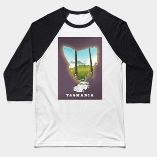 Tasmania Map travel poster Baseball T-Shirt